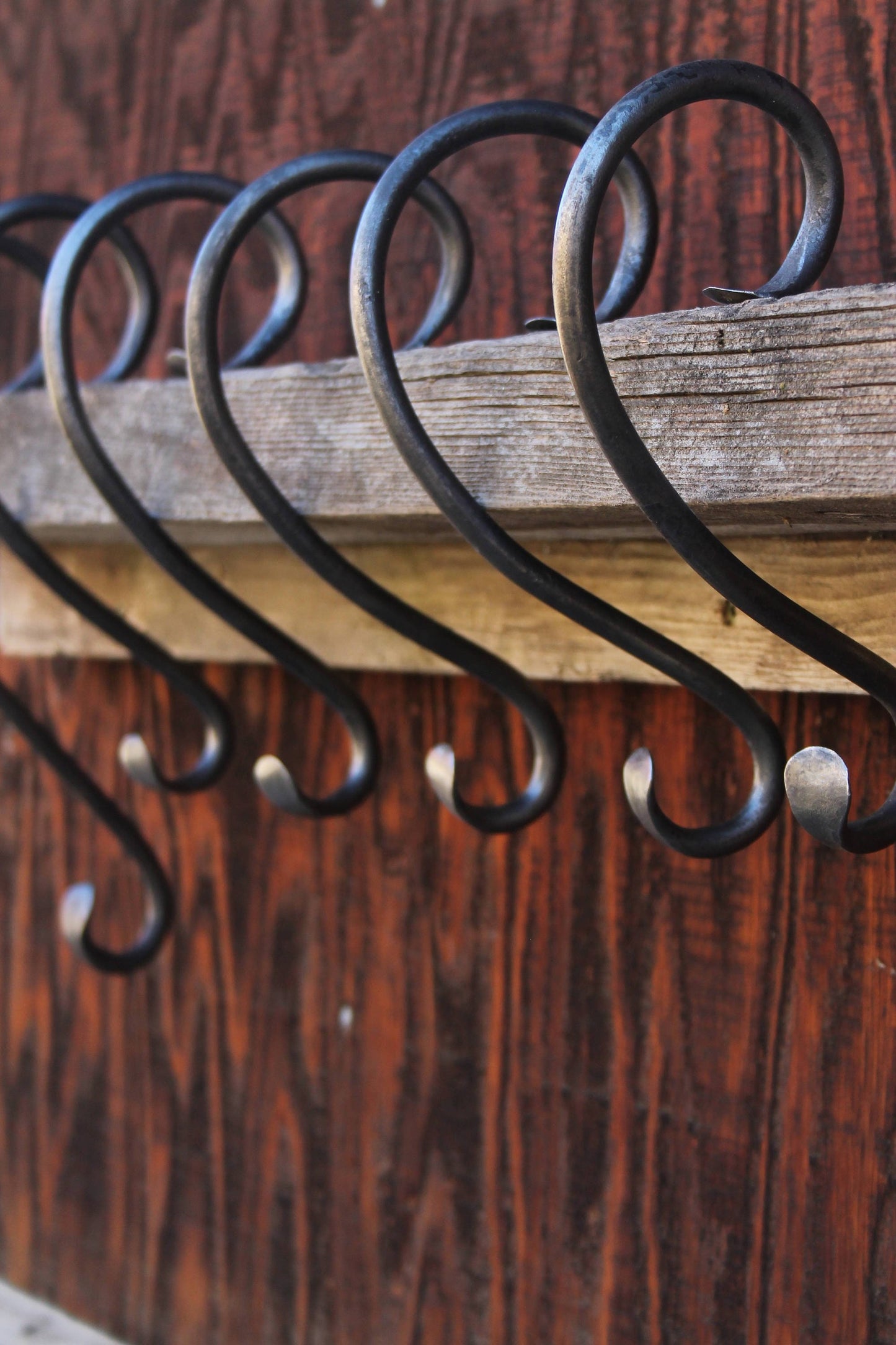 Set of Four 12" Christmas Stocking Hangers - Vintage Stocking Hook - Rustic Stocking Holder - Metal Mantel Hook - Handmade in USA