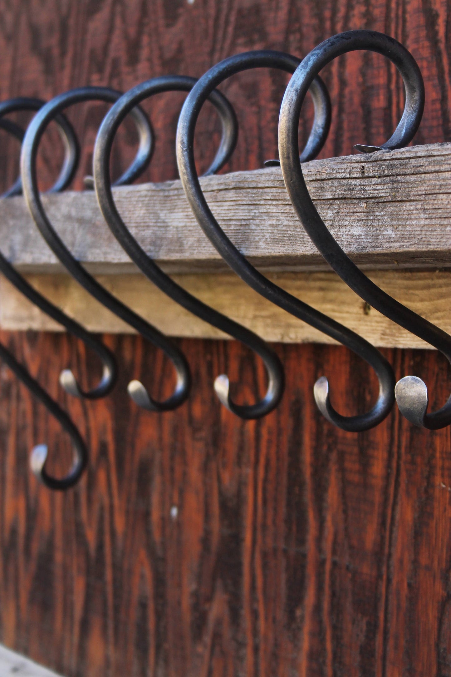 Christmas Family Stocking Holder Set - 8" and 12" - Stocking Hanger, Rustic, Black Iron Mantel Hanger, Farmhouse, Steel - Handmade In USA