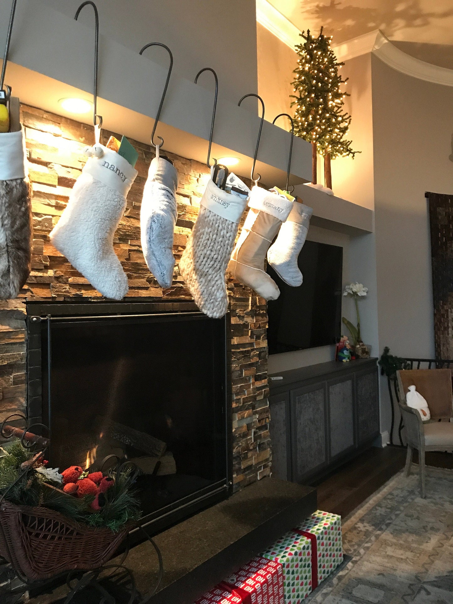 Christmas Stocking Hanger 18" - Large Christmas Stocking Hanger - Vintage - Holder - S Hook - Handmade in USA