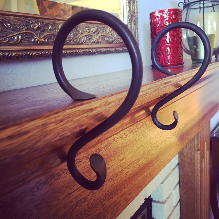 Set of Three 8" Christmas Stocking Hangers - Three Vintage Stocking Holders - Small Mantel Hook - S Hook - Handmade in USA