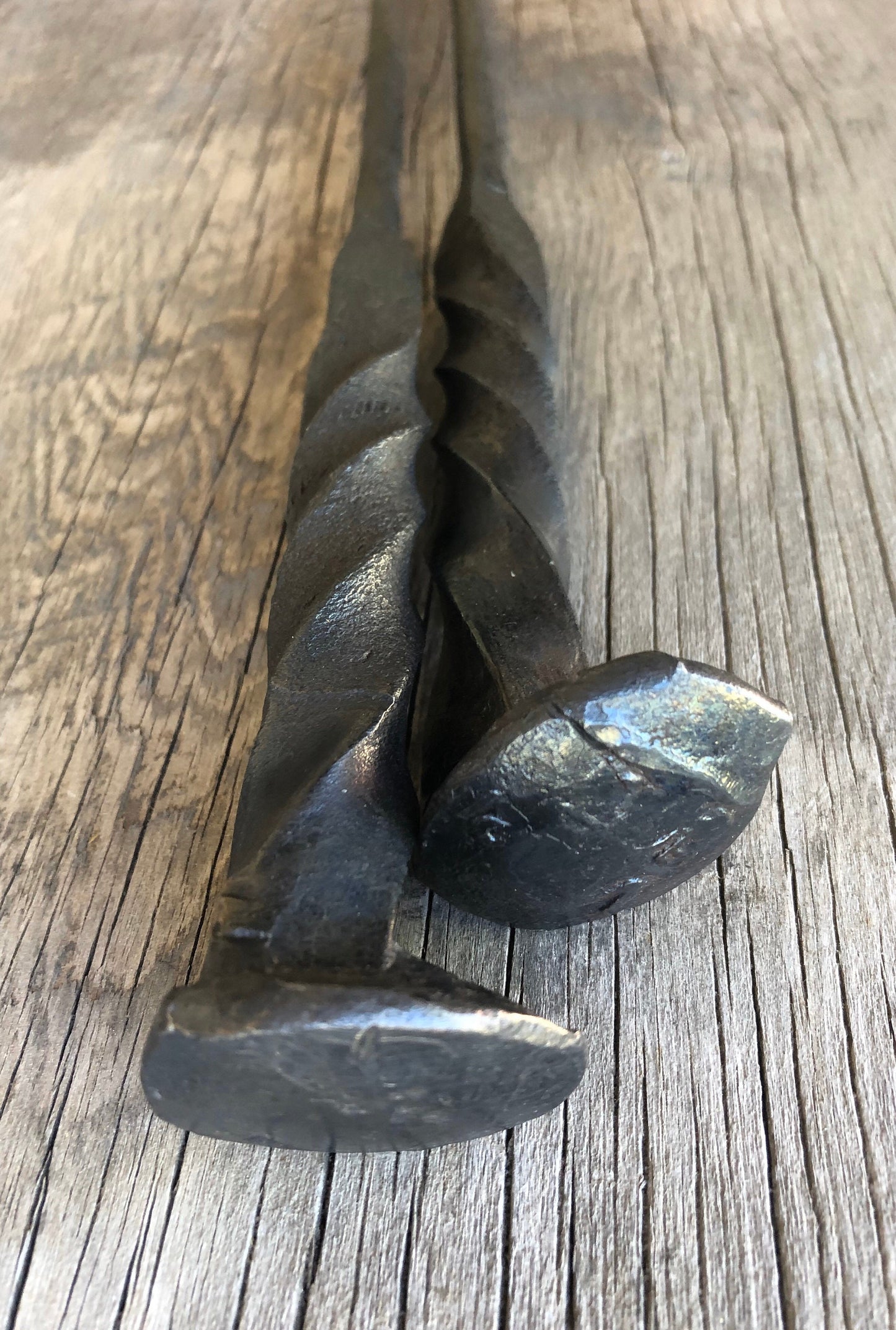 Fire Poker Hand Forged Iron Fire Pit Tool - Blacksmith -Railroad Spike Handle - Bonfire - Handmade In USA