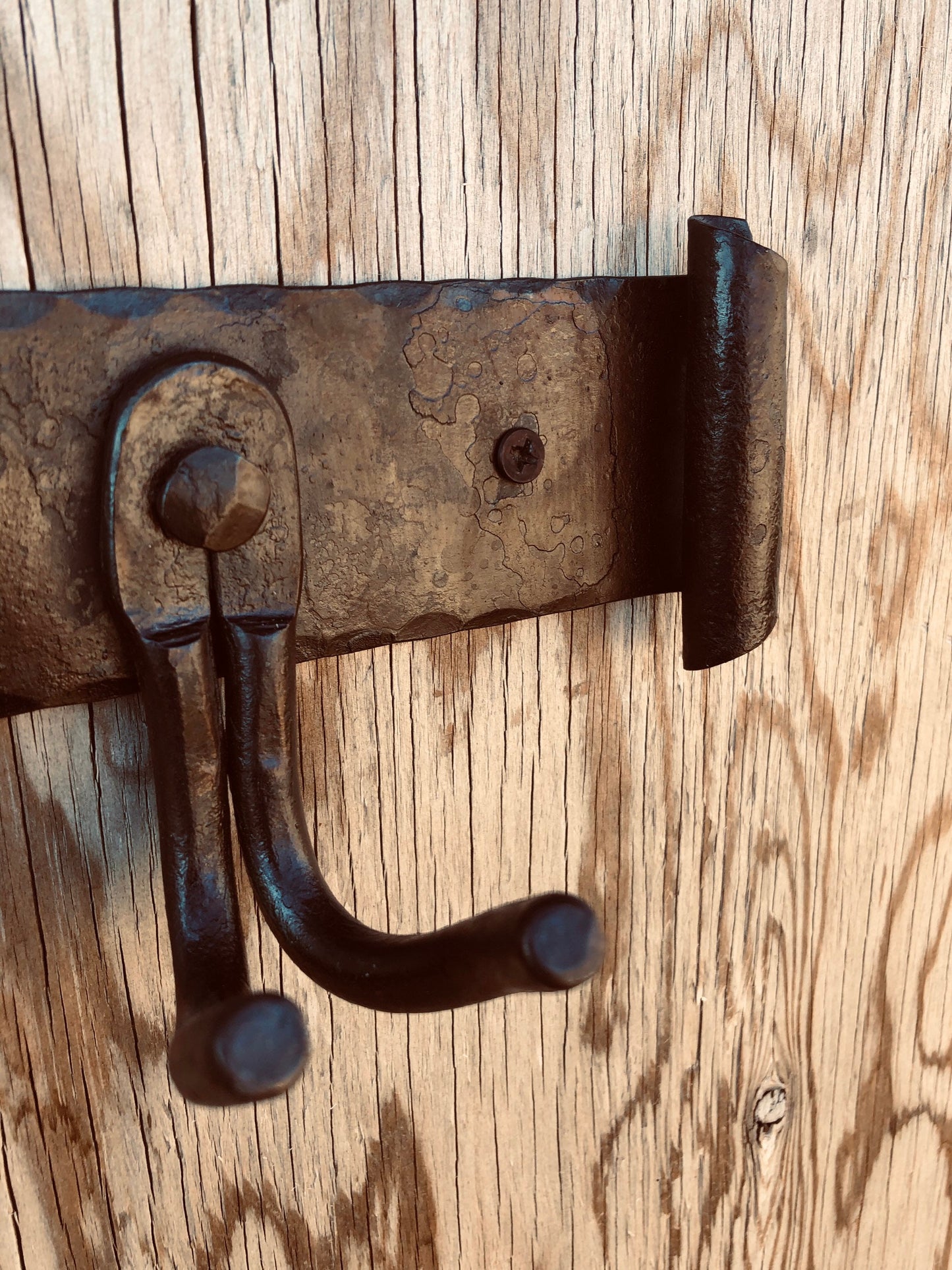 Metal Rack Hand Forged - Fireplace Tool Hanger - Kitchen - Hooks - Hand Forged - Wall Mounted Hooks - Handmade In USA