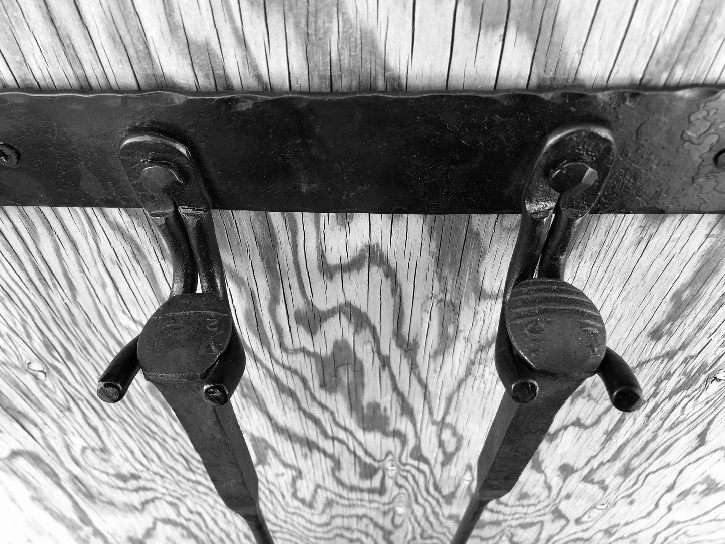 Metal Rack Hand Forged - Fireplace Tool Hanger - Kitchen - Hooks - Hand Forged - Wall Mounted Hooks - Handmade In USA