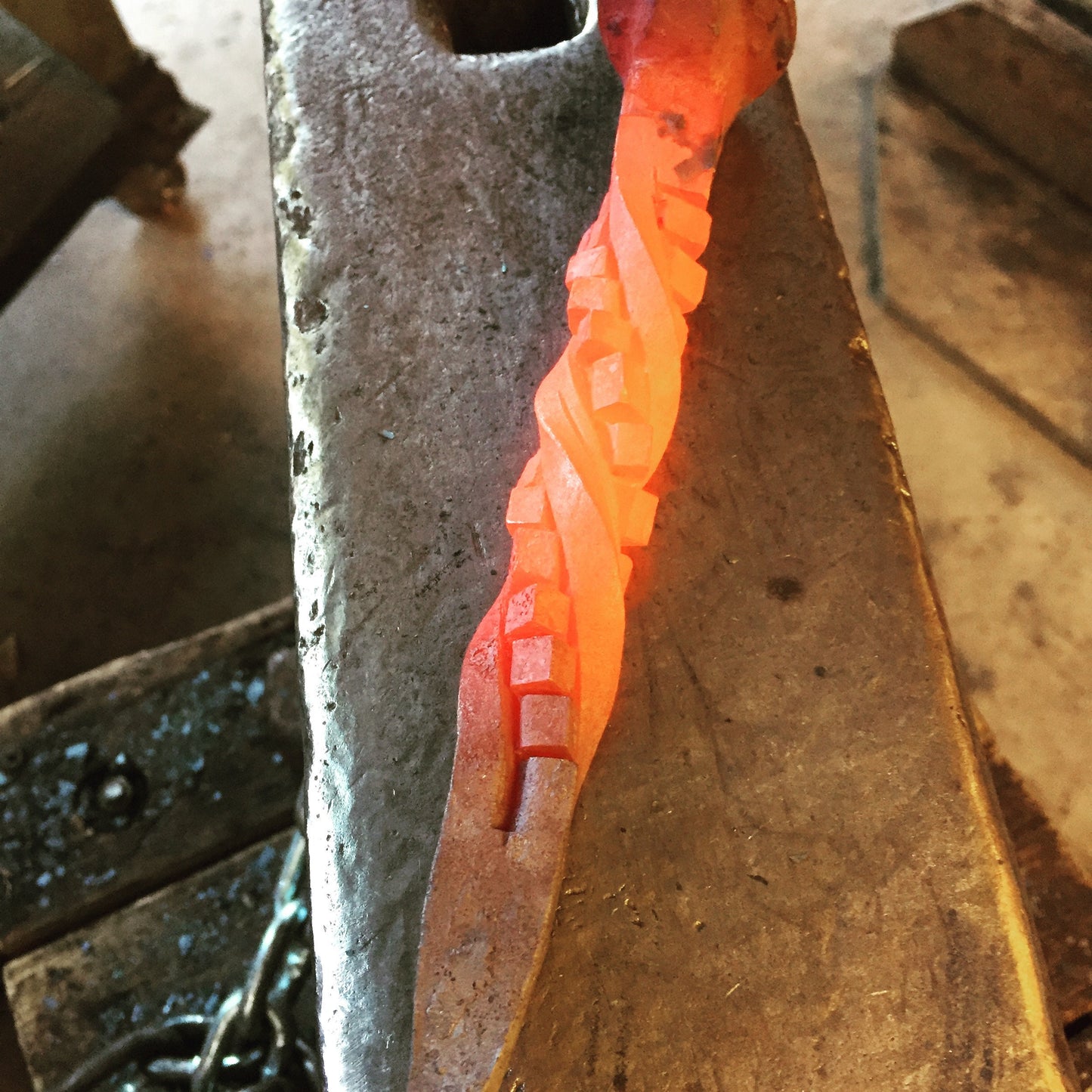 Fire Poker Hand Forged Iron Fire Pit Tool - Blacksmith -Railroad Spike Handle - Bonfire - Handmade In USA