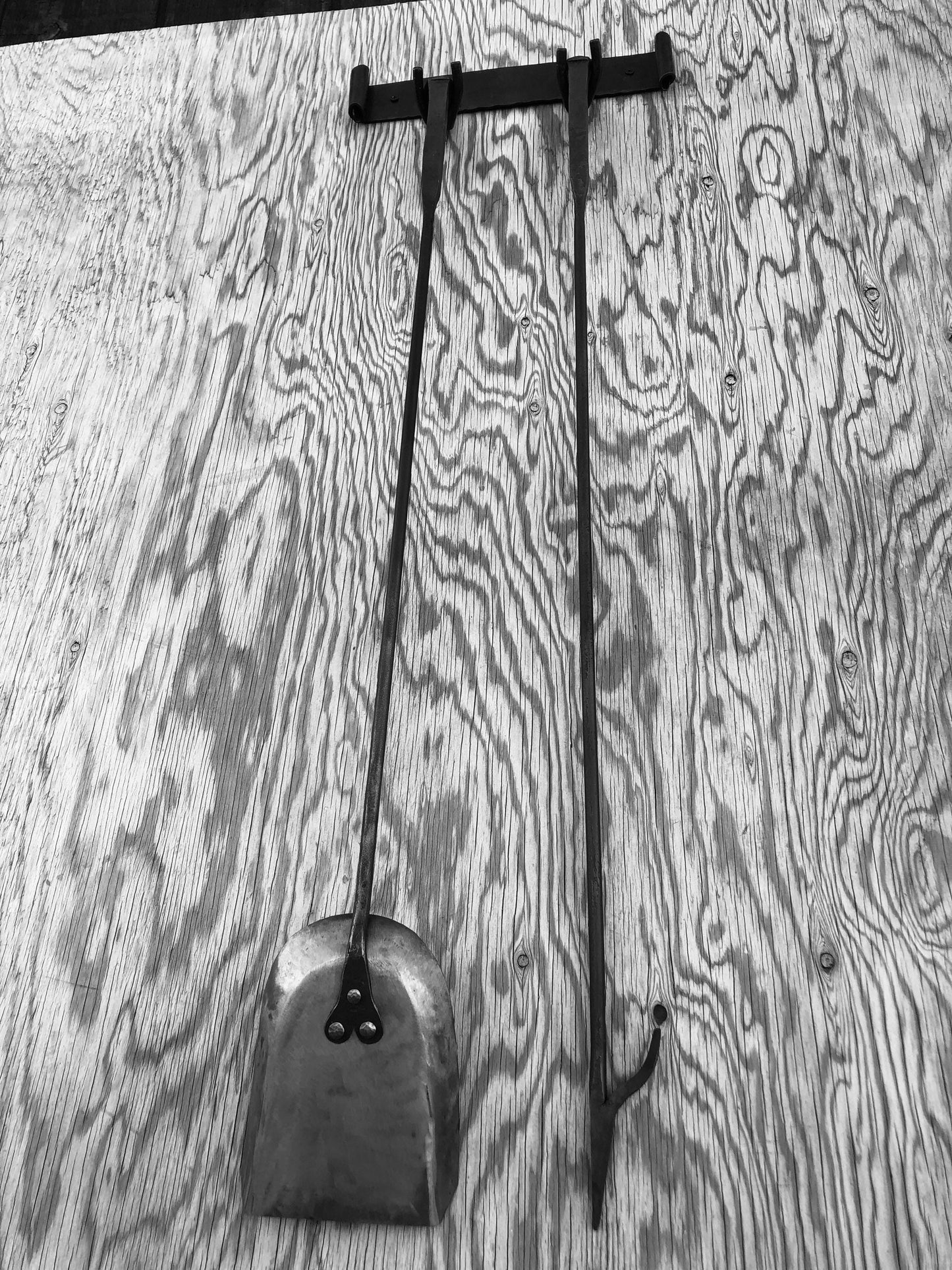 Fireplace Shovel Custom Personalized - Hand Forged - Stamped Handle - Railroad Spike - Made In USA