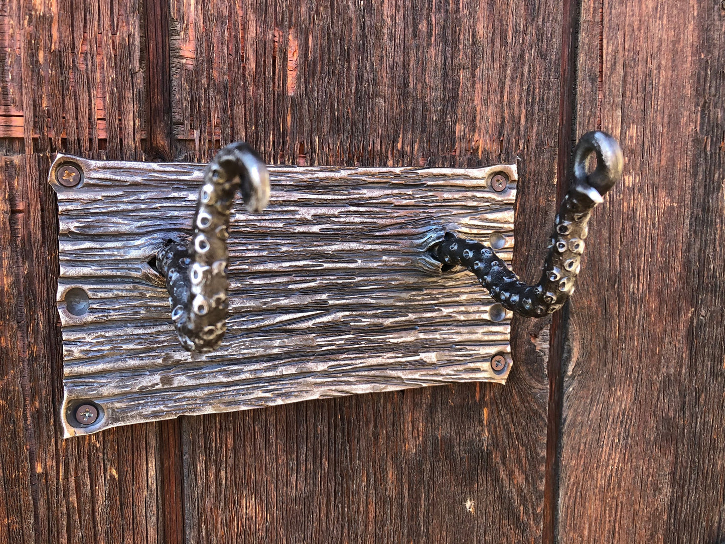 Fireplace Set Hand Forged Pirate Sword Style - Nautical Art - Wall Mounted - Handmade In USA
