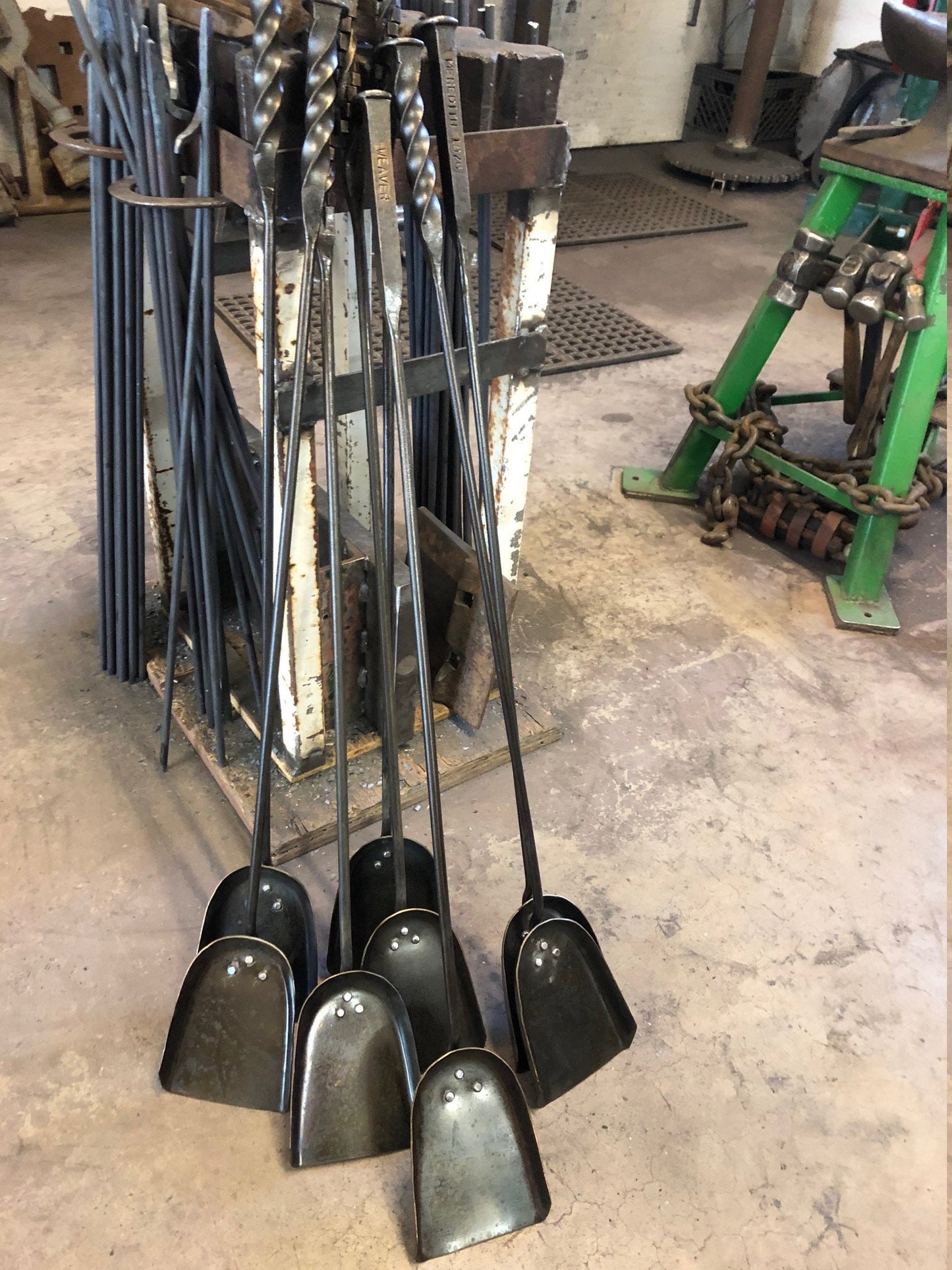 Fireplace Shovel Ash Shovel Hand Forged - Fire Iron - Custom Handle - Railroad Spike - Made In USA