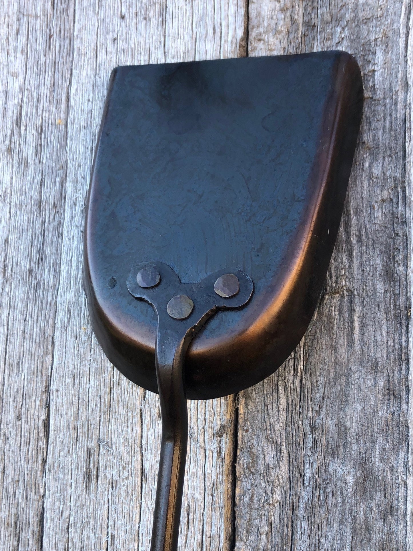 Fireplace Shovel Custom Personalized - Hand Forged - Stamped Handle - Railroad Spike - Made In USA