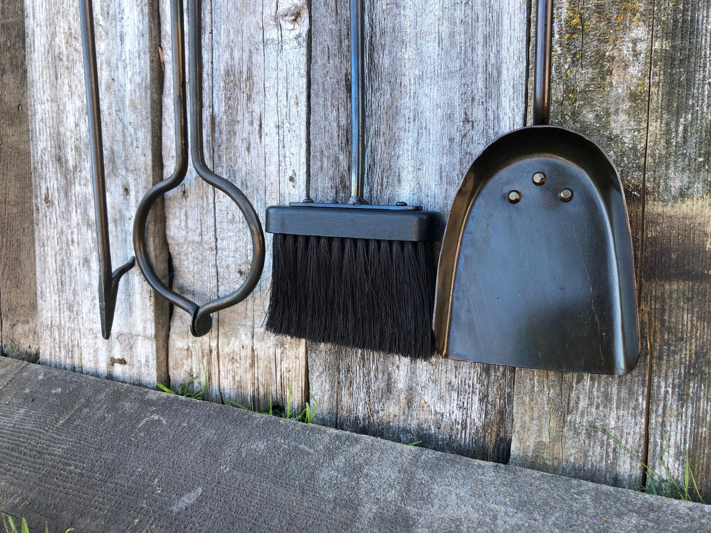 Fireplace Broom Brush Ash Tool - Hand Forged Iron - Brush - Handmade In USA