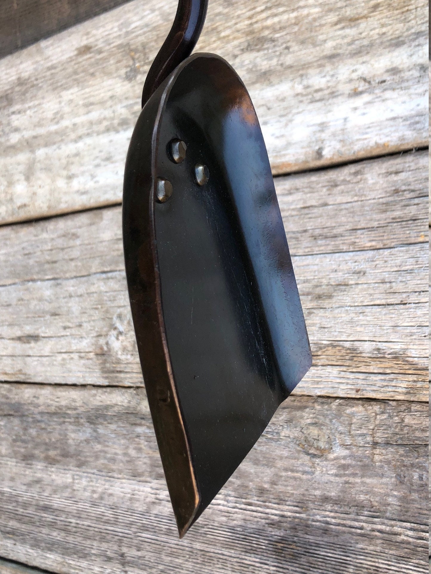 Fireplace Shovel Custom Personalized - Hand Forged - Stamped Handle - Railroad Spike - Made In USA