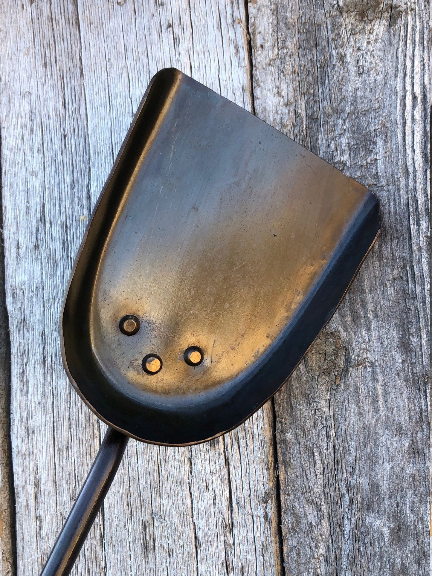 Fireplace Shovel Custom Personalized - Hand Forged - Stamped Handle - Railroad Spike - Made In USA