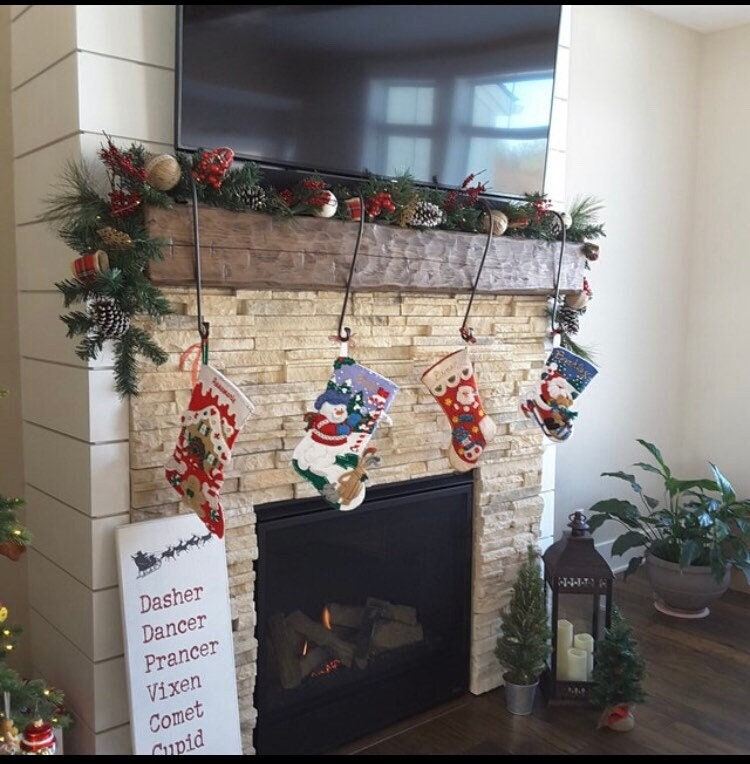 Christmas Stocking Hanger 18" - Large Christmas Stocking Hanger - Vintage - Holder - S Hook - Handmade in USA