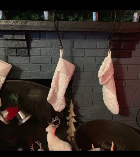 Pair of Two 8" Christmas Stocking Hangers - Pair of Eight Inch - Stocking Holders - Small Mantel Hook
