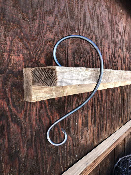 Large 14" Christmas Stocking Hanger Mantle Mantel 14" Holder  -  Decorations - Vintage Hand Forged Hook - Handmade In USA
