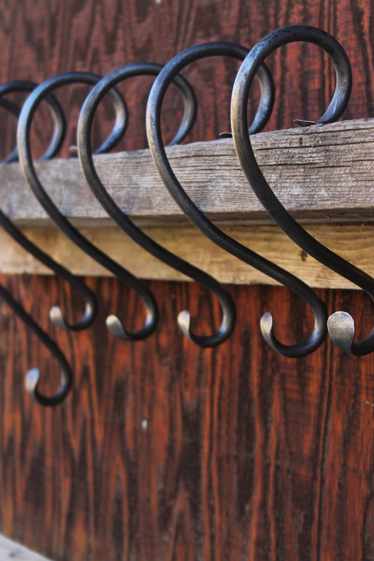 Set of Three 8" Christmas Stocking Hangers - Three Vintage Stocking Holders - Small Mantel Hook - S Hook - Handmade in USA