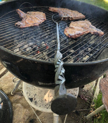 BBQ TOOL Steak Flipper Hook With Bottle Opener Hand Forged Grill Tool, Pig  Tail Meat Turner Outdoor Grilling Cooking Gifts for Men Man 