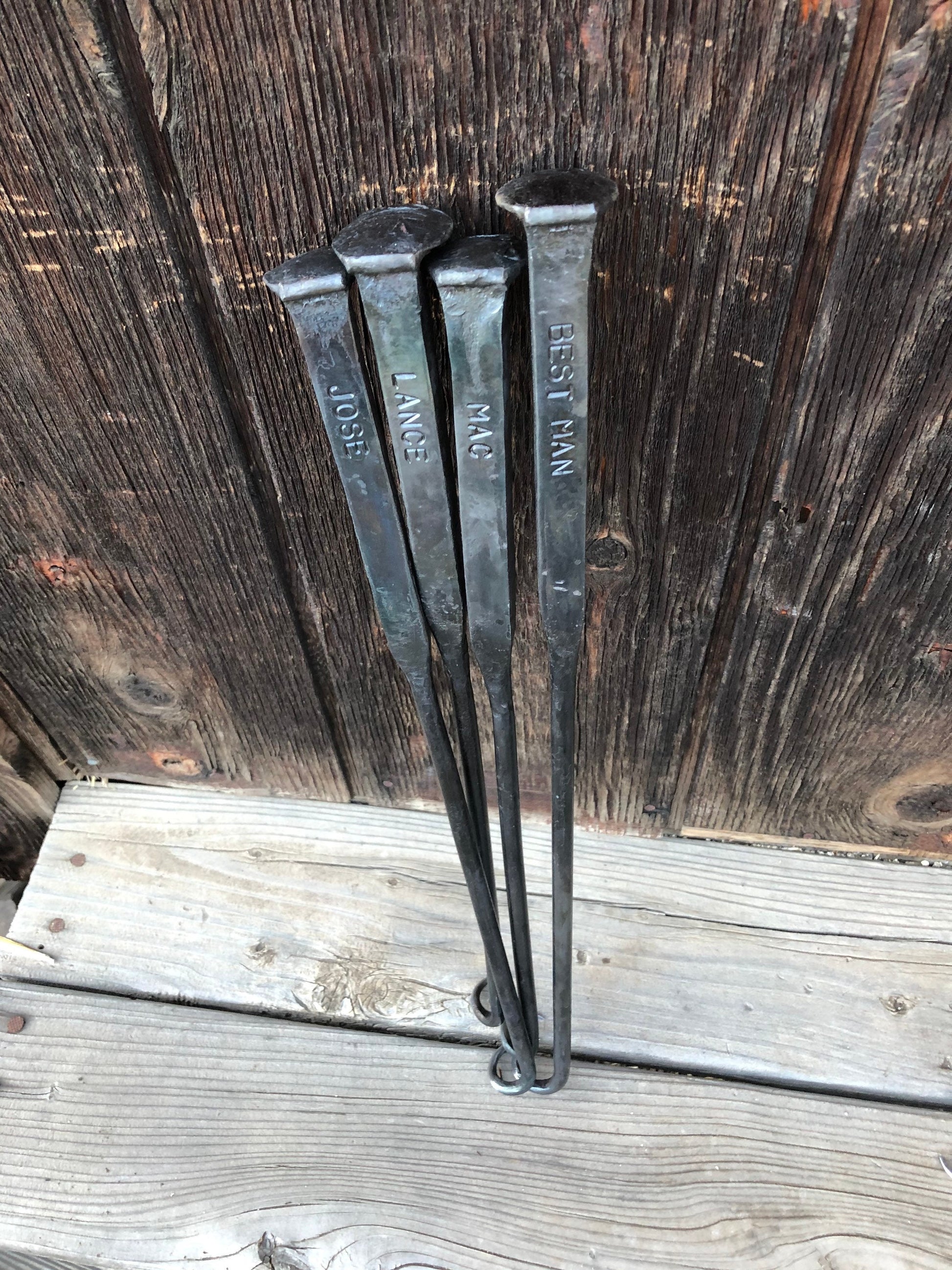 BBQ Steak Turner Pigtail Smoker Meat Hook Hand Forged 