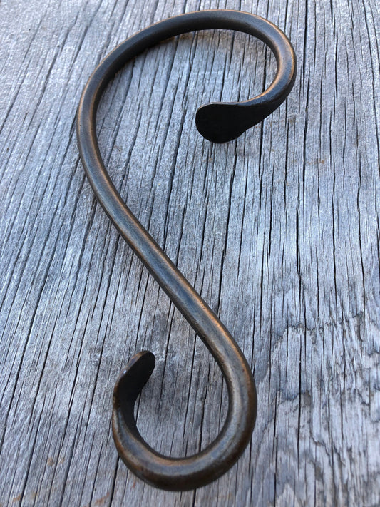 Hand Forged Christmas Stocking Mantel Hanger Mantle 8" Holder -  Decorations - Vintage Hand Forged Hook - Handmade In USA