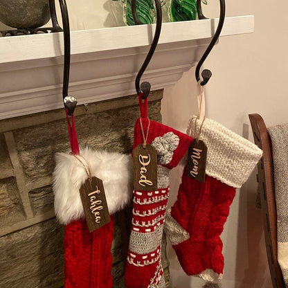 Set of Five 8" Christmas Stocking Hangers - Vintage Stocking Holder - Eight Inch Mantel Hook - Handmade in USA